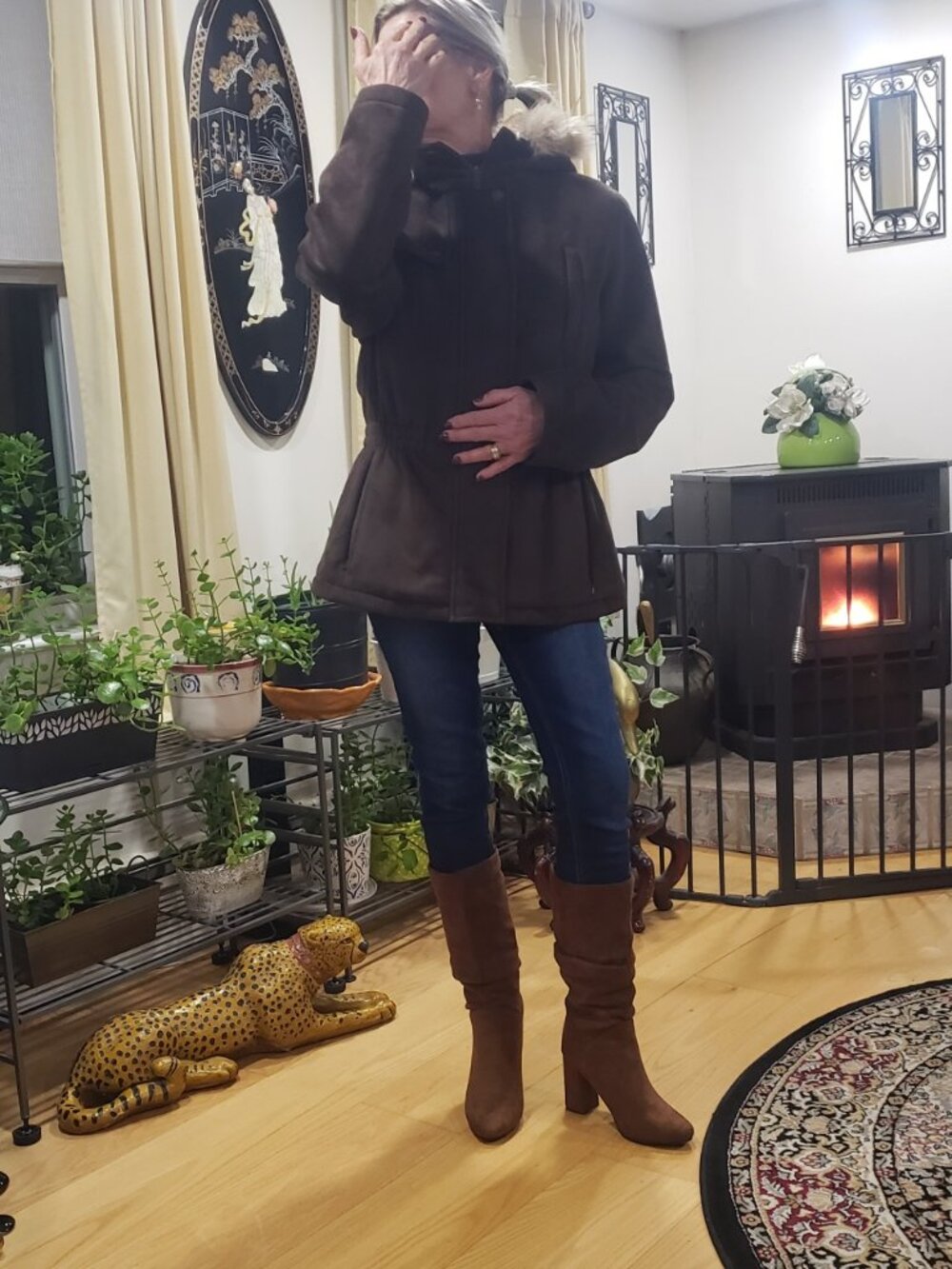 Winter Coat Fur Lined Hood, Calvin Klein